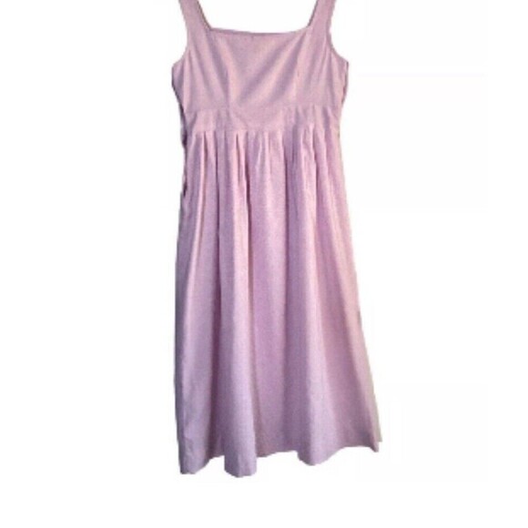womens sundress side button square romantic chic violet pink linen size L - Picture 8 of 12